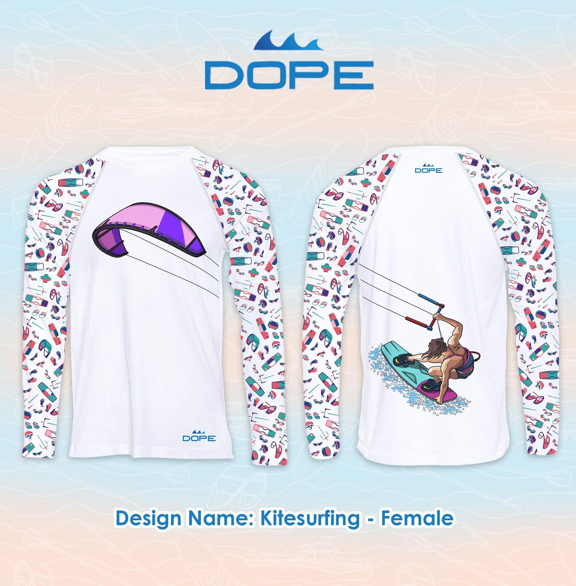 Kitesurfing - Long Sleeve Performance Female T-shirt